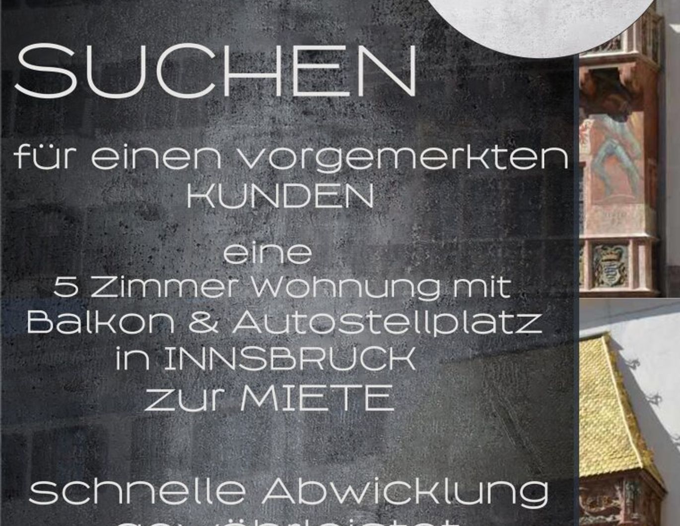MIETE - Suche nach einer 5 Zimmer Wohnung in Innsbruck