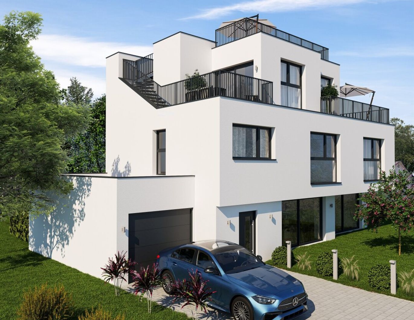 EINFAMILIENHAUS | DACHTERRASSE MIT RUNDUMBLICK | 200 m² WOHNFLÄCHE | 5 TERRASSEN | GARAGE | EIGENGARTEN