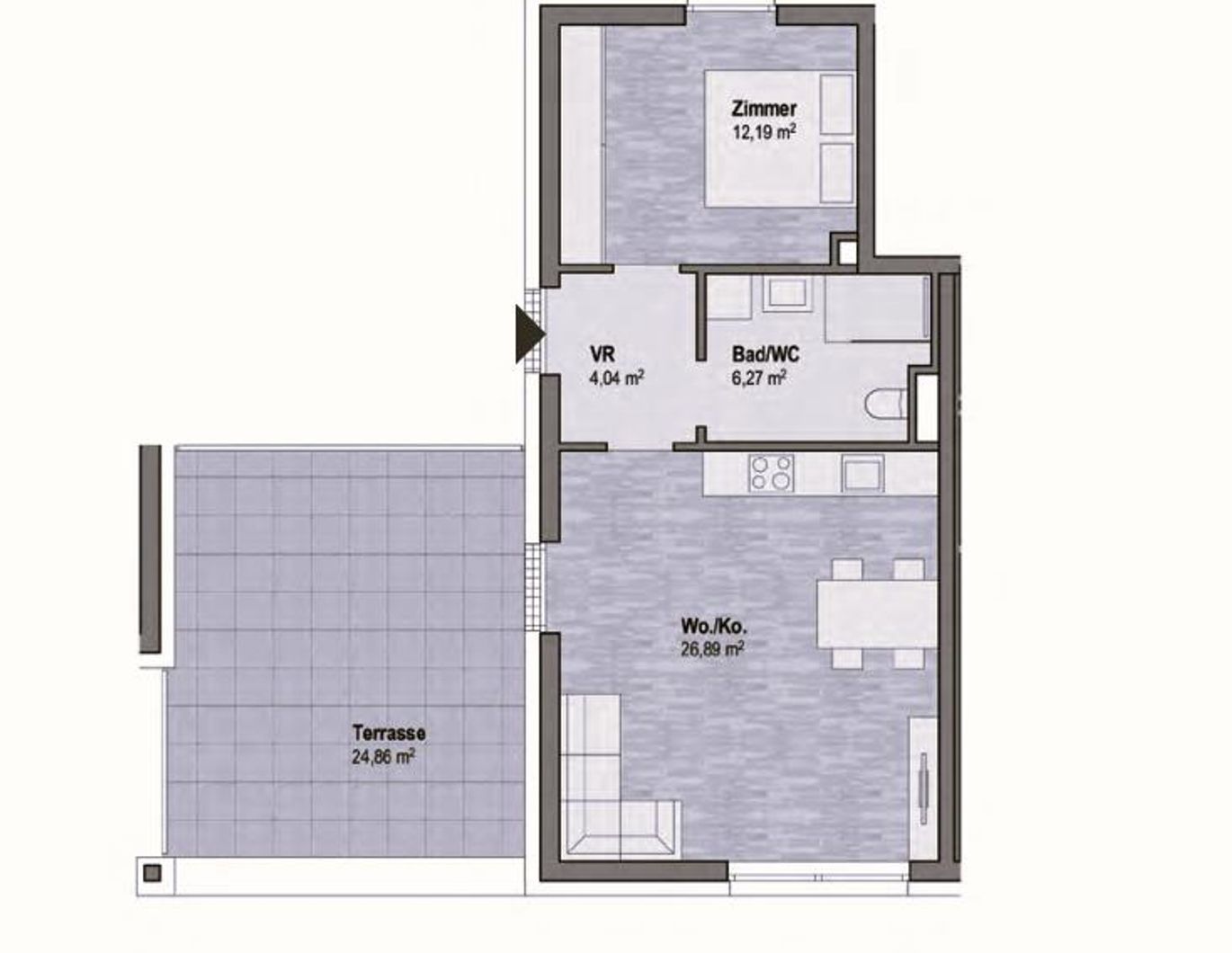 Wohnen in Graz Geidorf - Exklusive Eigentumswohnung (49m²) mit Terrasse in bester Lage! Provisionsfrei