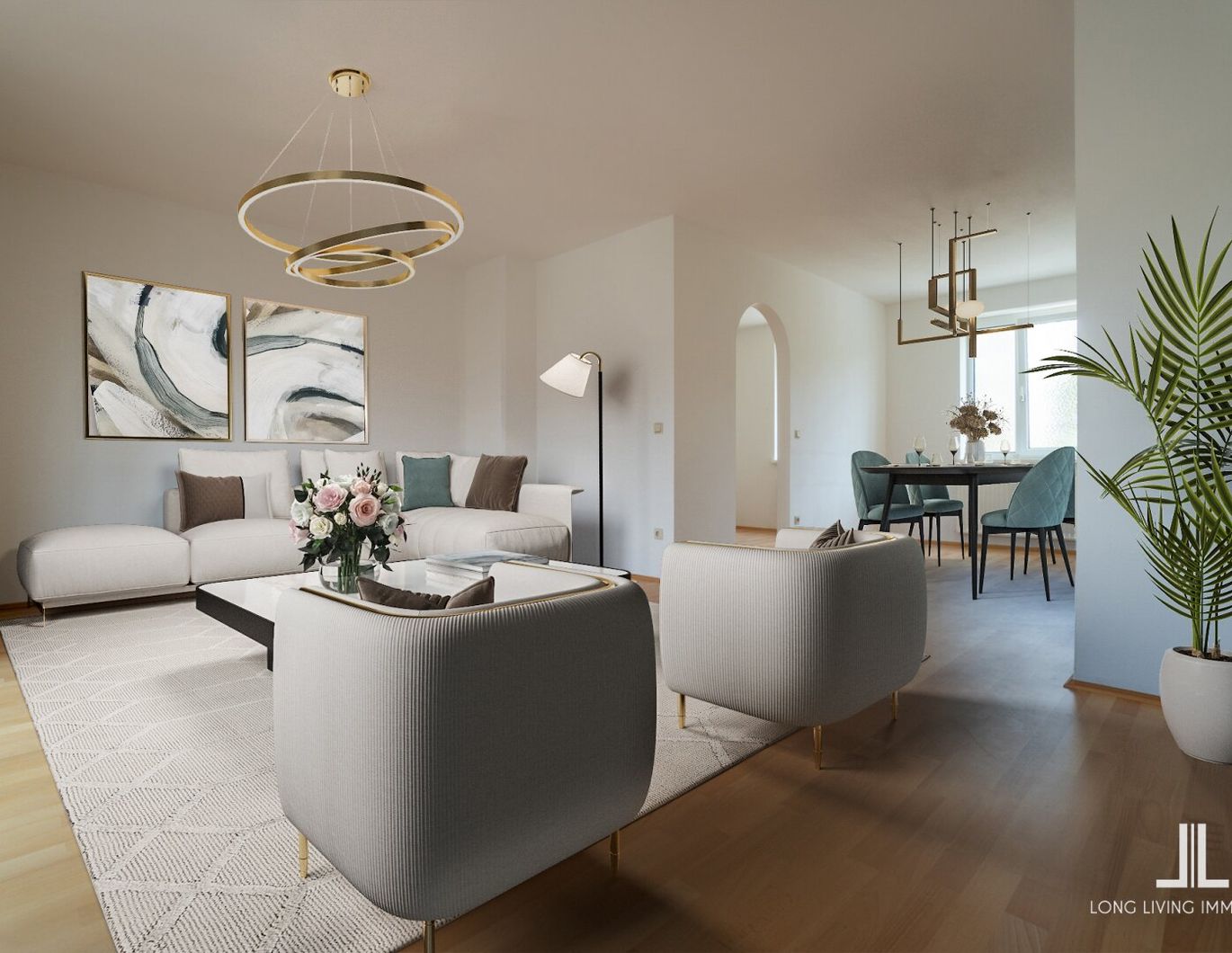 Wunderschöne Wohnung im ersten Obergeschoss mit Terrasse und verbauter Loggia!