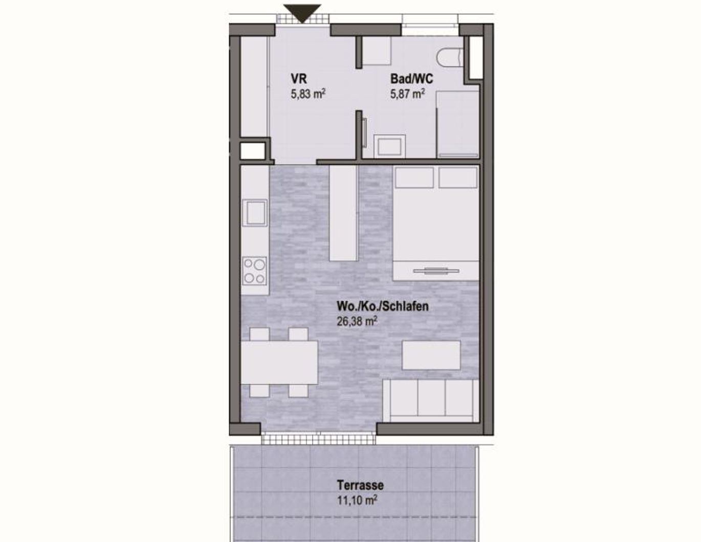 Wohnen in Graz Geidorf - Exklusive Anlegerwohnung (38m²) mit Terrasse in bester Lage! Provisionsfrei