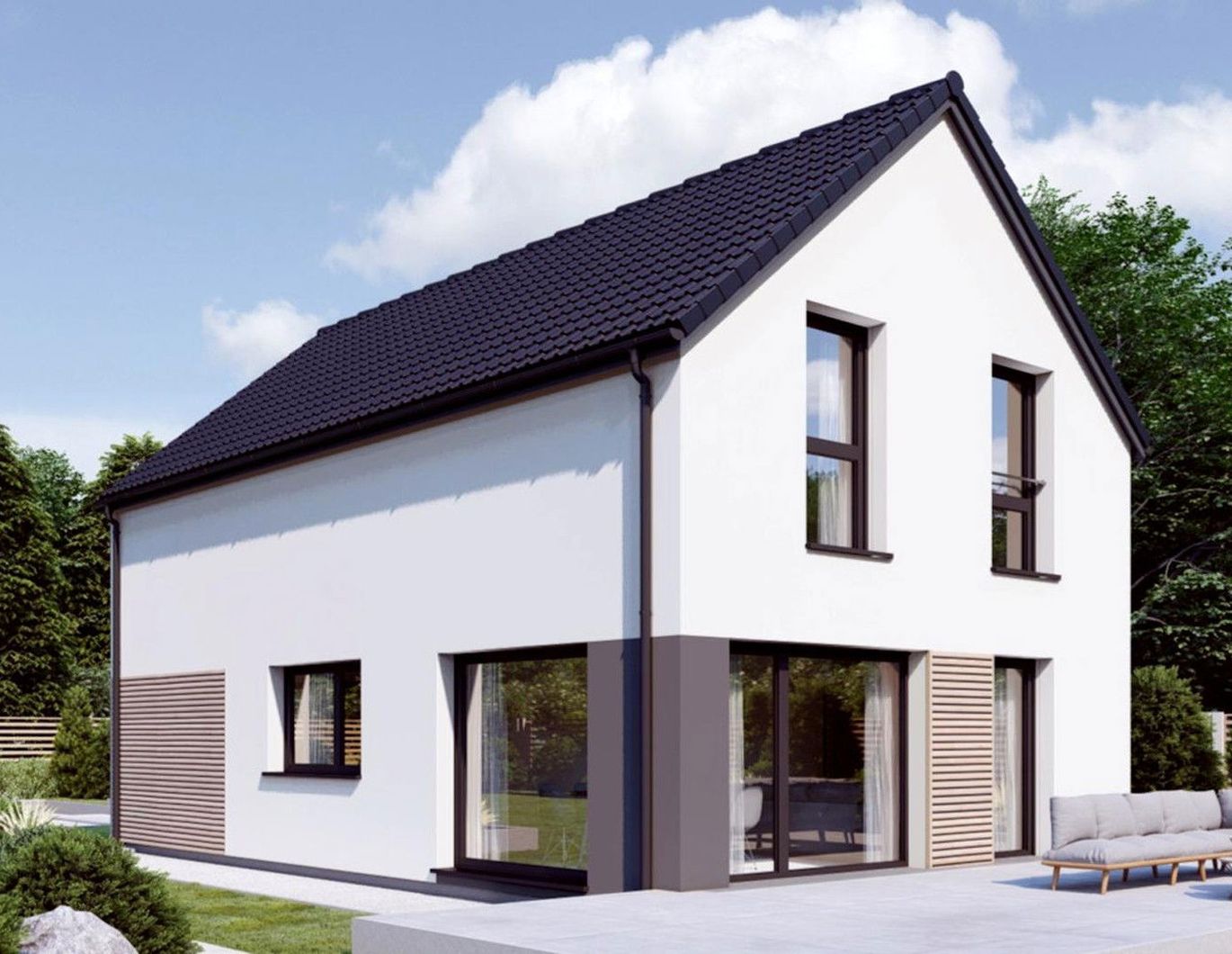 DAN-WOOD-FERTIGHAUS Hausserie POINT schlüsselfertig auf Ihrem Grundstück!