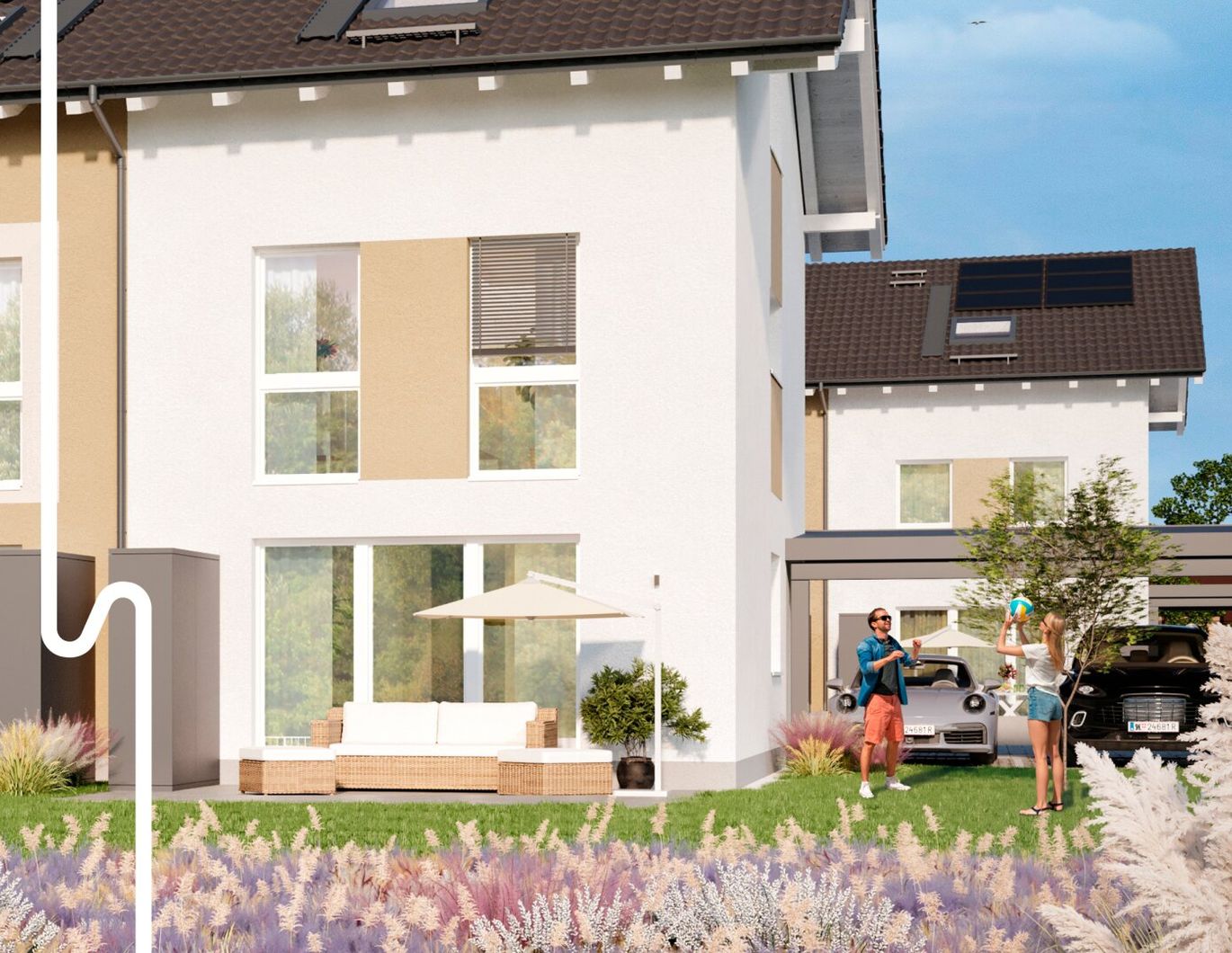 TRAUMHAFTER NEUBAU - Eckreihenhaus mit Doppelcarport