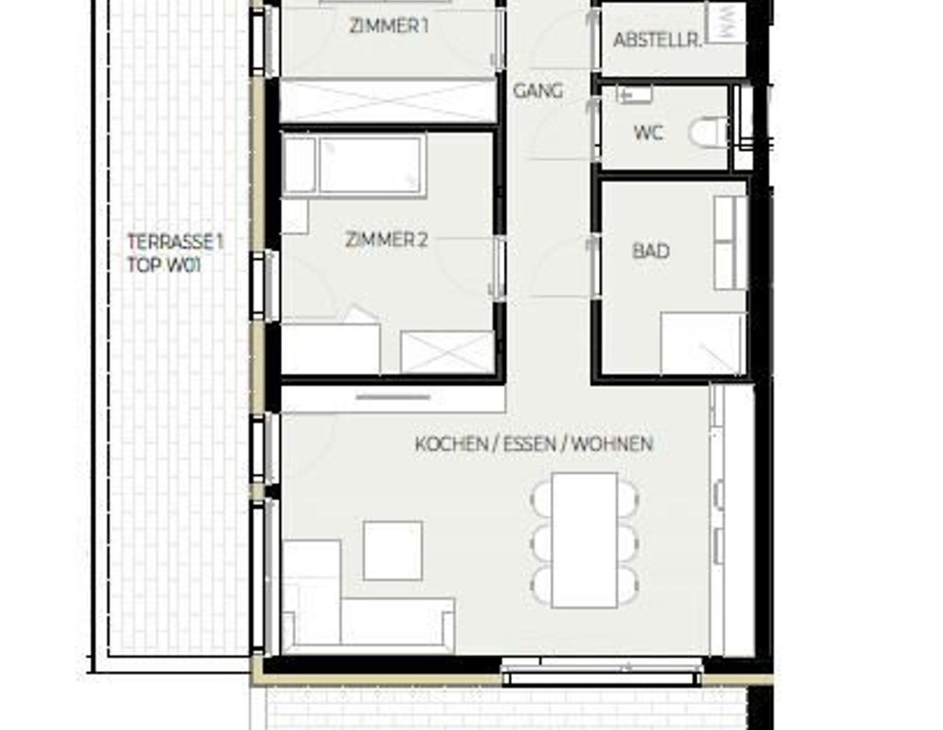 Provisionsfrei: 3-Zimmerwohnung (Top W01) - Jenbach SONNJOCH