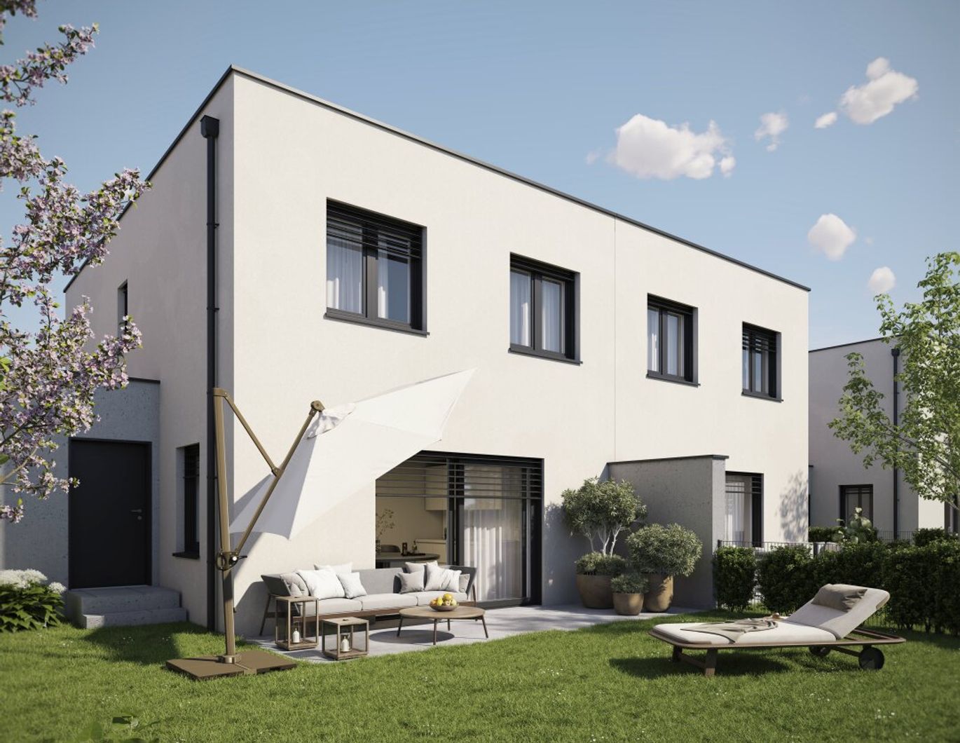 Top 3: Neubau Doppelhaushälfte in Steyr: 5 Zimmer, Terrasse, Eigengarten, Carport, belagsfertig.