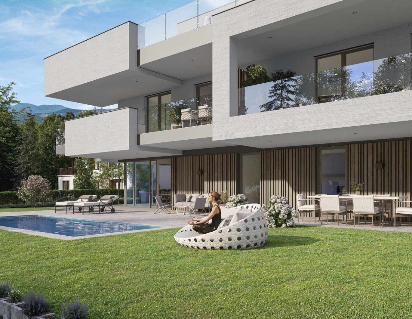 4-Zimmer-Premiumwohnung mit großzügigem Garten und optionalem Pool