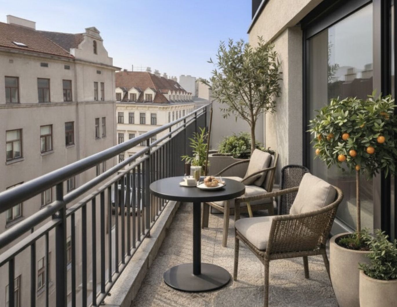 360 TOUR // MÖBLIERTE TERRASSEN-WOHNUNG mit in der JOSEFSTADT