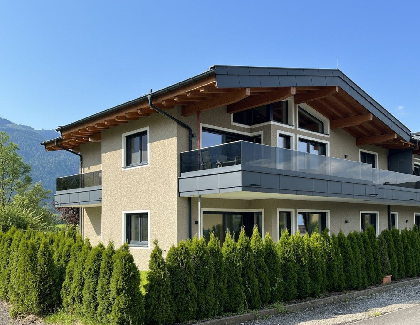 Privatsphäre & Panorama - großzügige Gartenwohnung mit zwei Terrassen in Ruhelage von Kössen