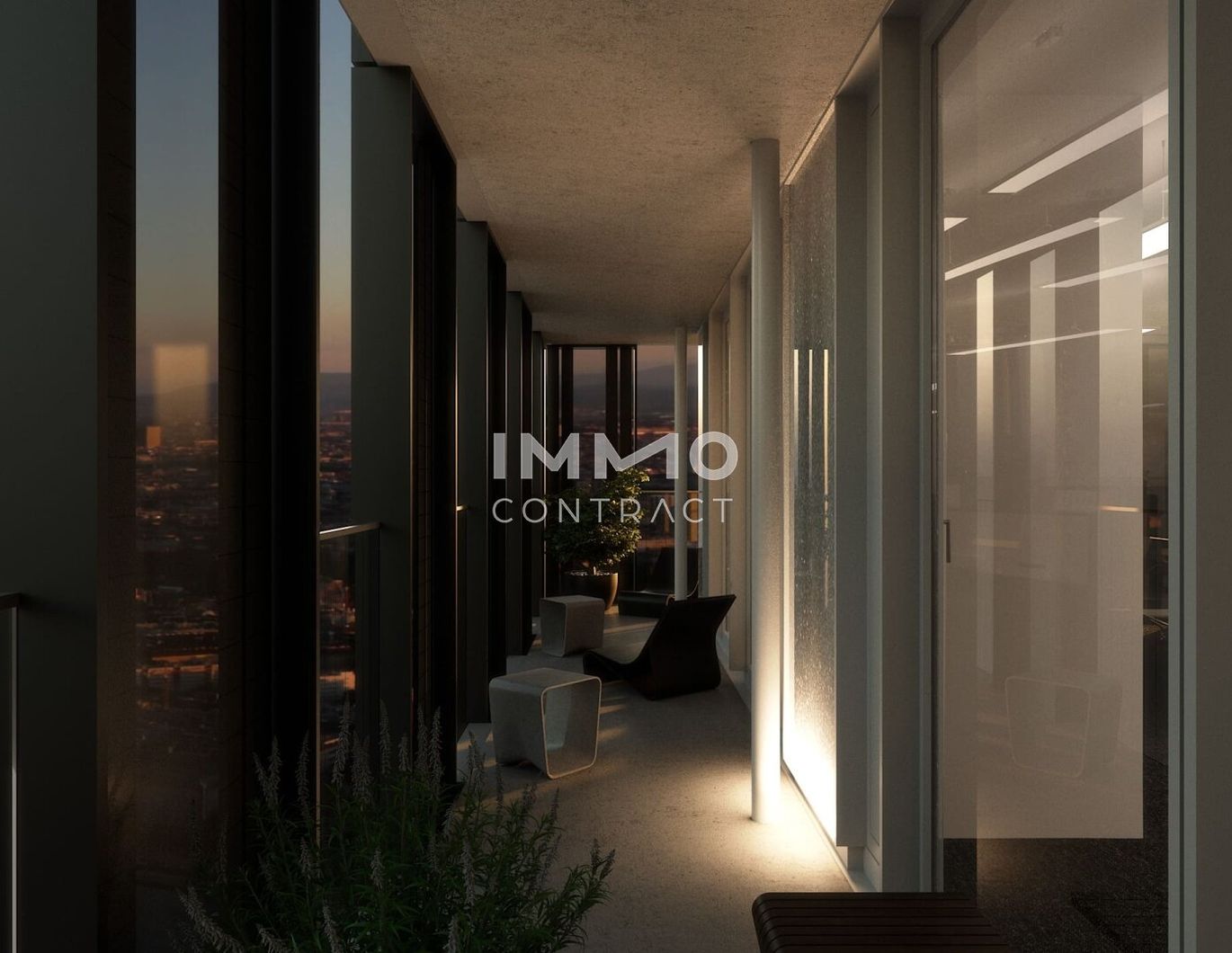 Lichtdurchflutete 3-Zimmer-Eckwohnung im DC2 Tower mit 2 Loggien