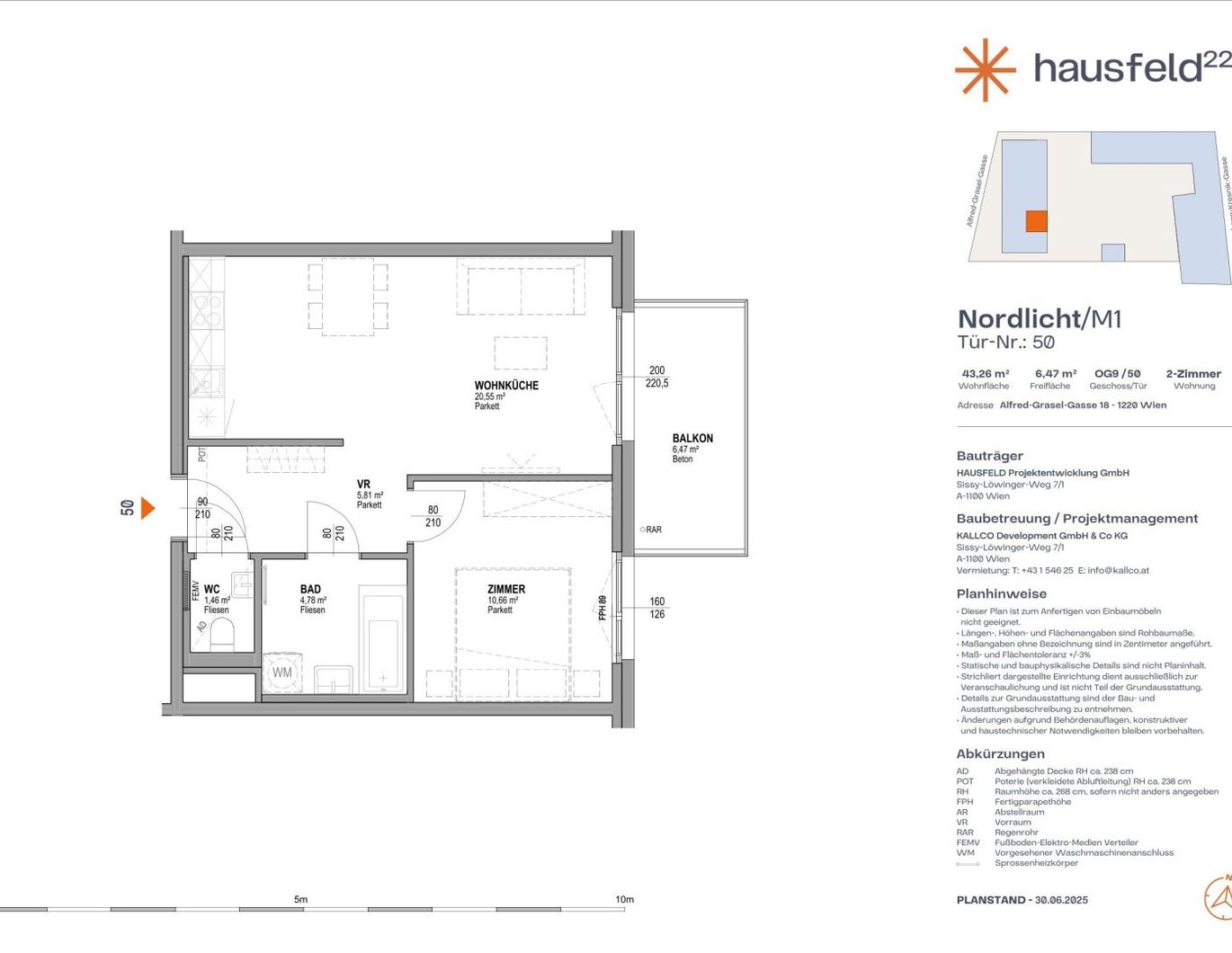 Unbefristete Neubau-Mietwohnung im Oberen Hausfeld | Termin online buchen: www.hausfeld22.at/nordlicht