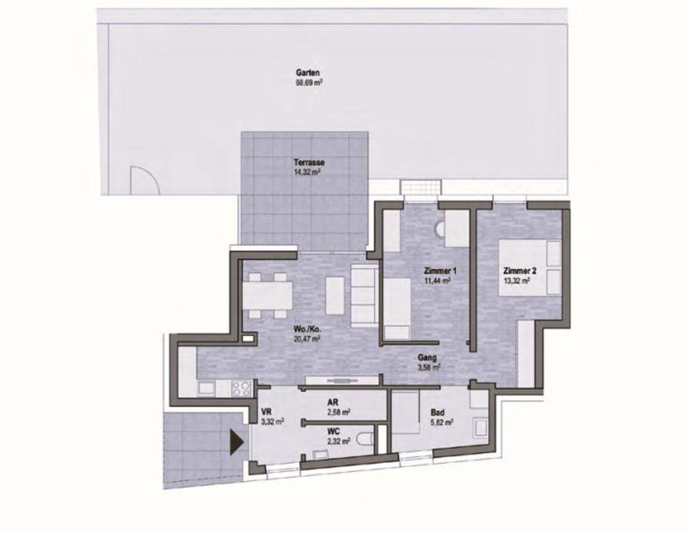 Graz Geidorf Neubauprojekt: Exklusive Eigentumswohnung (62m²) mit Terrasse und Garten in bester Lage! Provisionsfrei