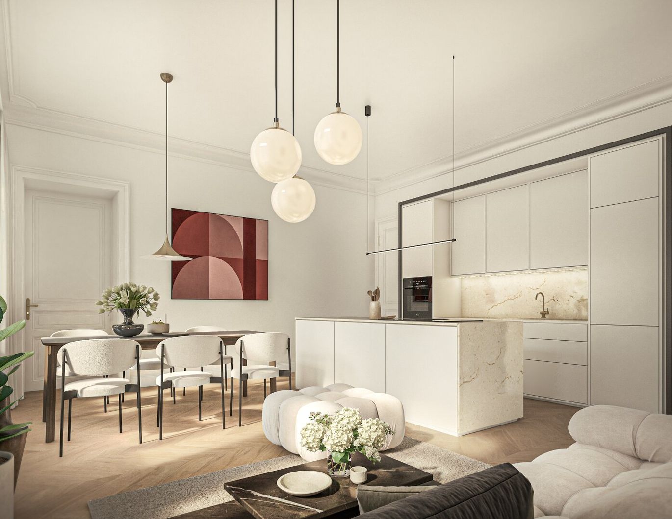 Prachtvolle 4-Zimmer-Wohnung mit Loggia und über 3 Meter Raumhöhe - ANDEA Parkside Residences