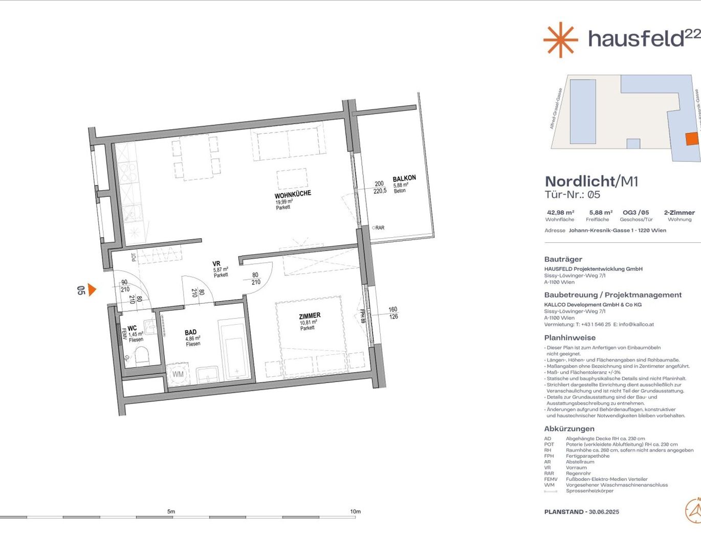 Unbefristete Neubau-Mietwohnung im Oberen Hausfeld | Termin online buchen: www.hausfeld22.at/nordlicht