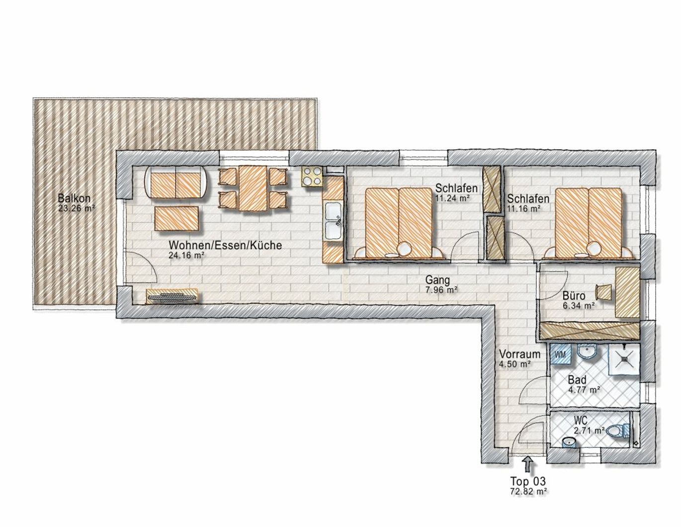 Entscheiden SIE ob 3 oder 4 ZIMMER - sonniger Süd-West BALKON- RUHIGE Lage - Garantierte Fertigstellung JUNI 2027 - PROVISIONSFREI!!!