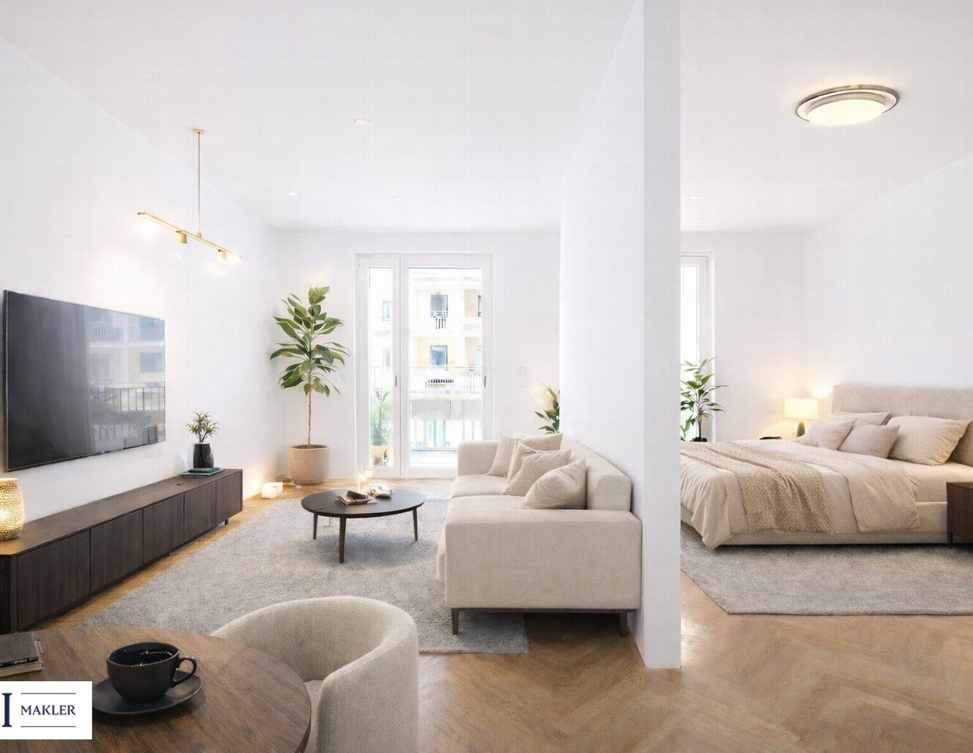 Urban & modern: 1,5 Zimmer Wohnung mit Balkon und viel Sonne