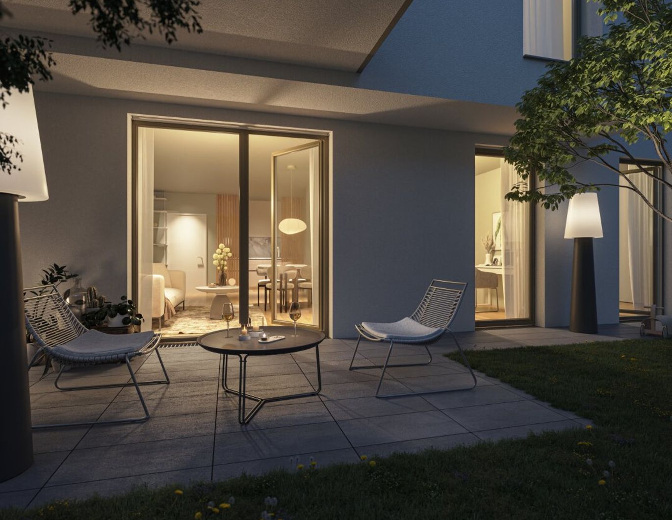 ERSTBEZUG | Komplett hofseitige Gartenwohnung | Fernwärme | TG-Stellplatz optional | Nachhaltiges Wohnbauprojekt