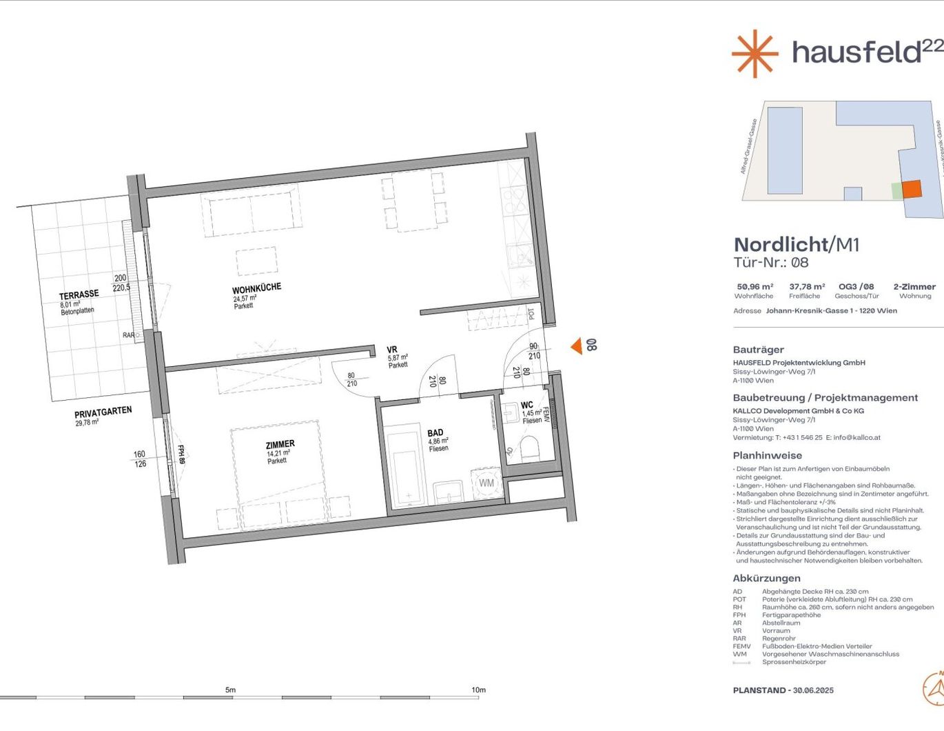 Unbefristete Neubau-Mietwohnung im Oberen Hausfeld | Termin online buchen: www.hausfeld22.at/nordlicht