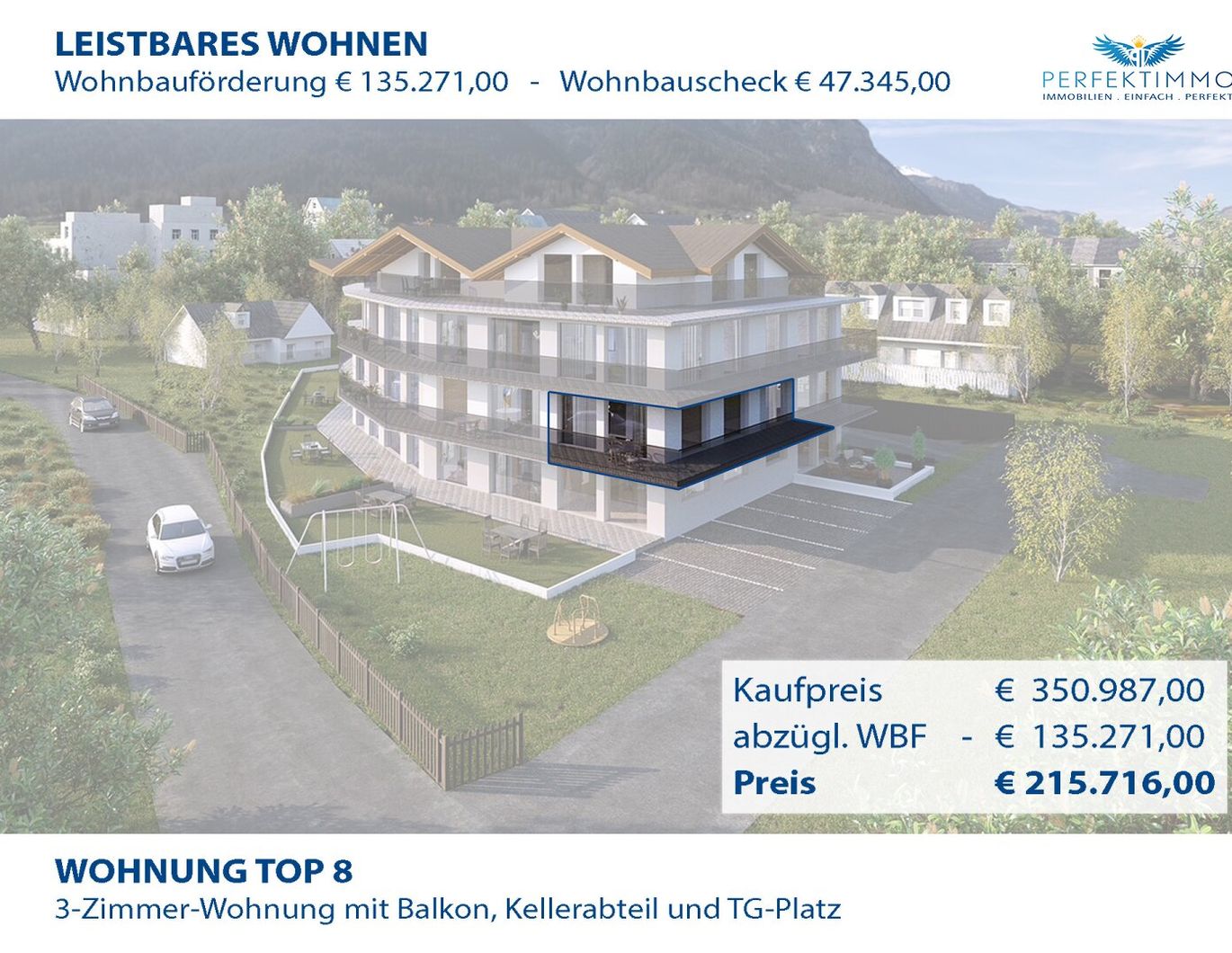 Top 08 mit WBF: Exklusive 3-Zimmer-Neubauwohnung mit schönem Südostbalkon