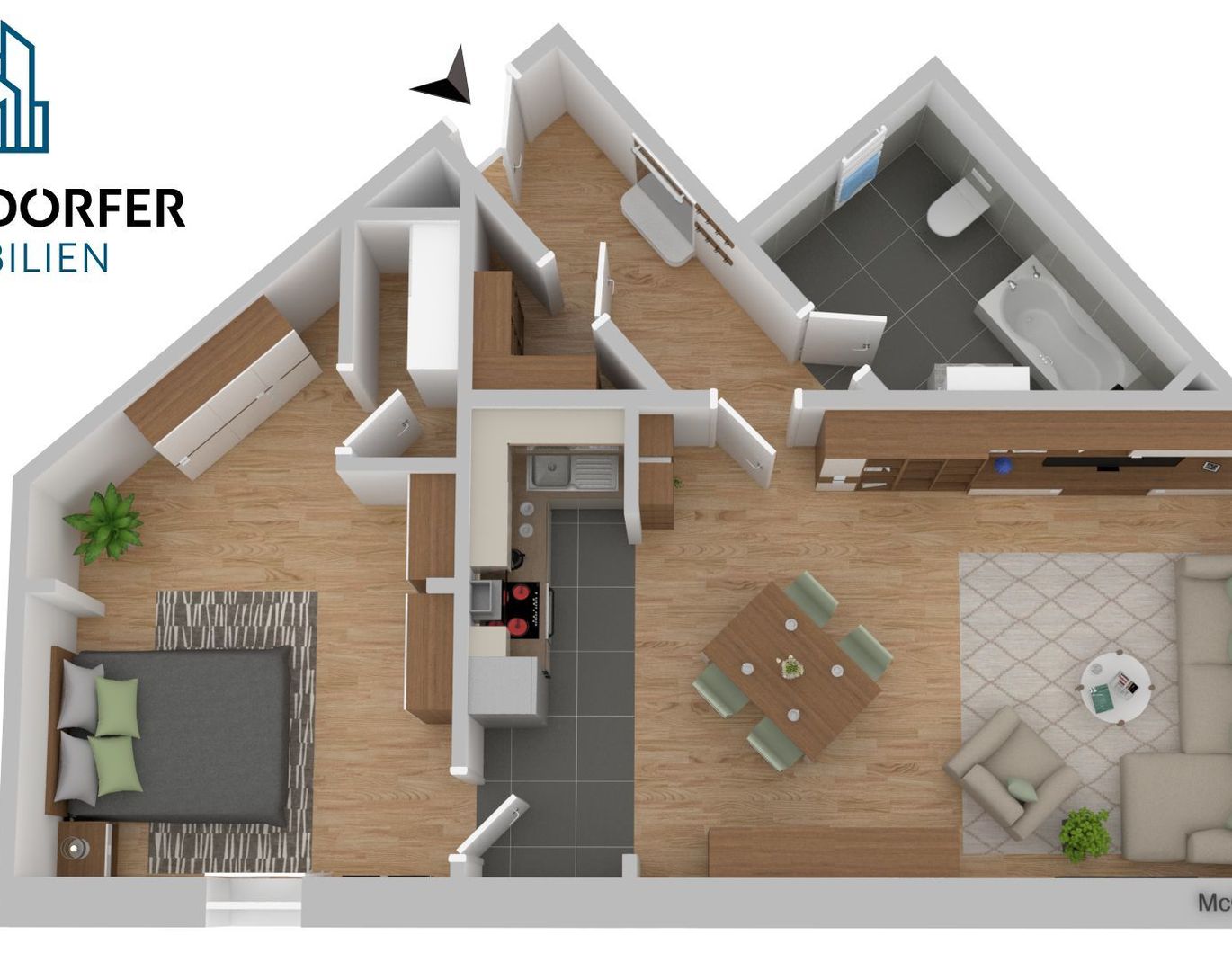 Sehr gepflegte 2-Zimmer-Wohnung mit 52,5 m² in zentraler Grazer Lage