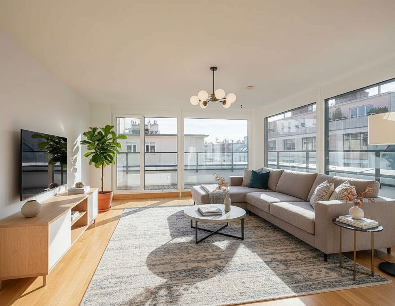 Moderne, lichtdurchflutete DG-Wohnung: 3,5 Zimmer mit Terrasse, Nähe U4 Friedensbrücke