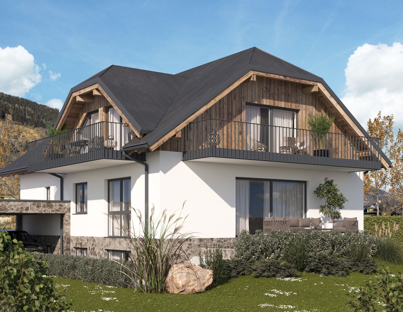 Neubau-Einfamilienhaus mit Private-SPA und Carport