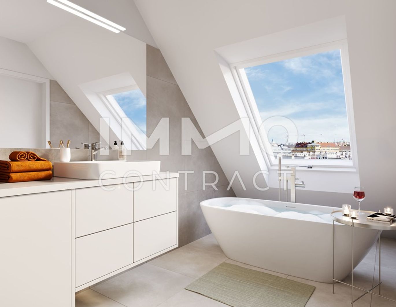 Wohnen im Dachgeschoß! 3 Zimmer, 2 Bäder en-suite! NEUBAU!