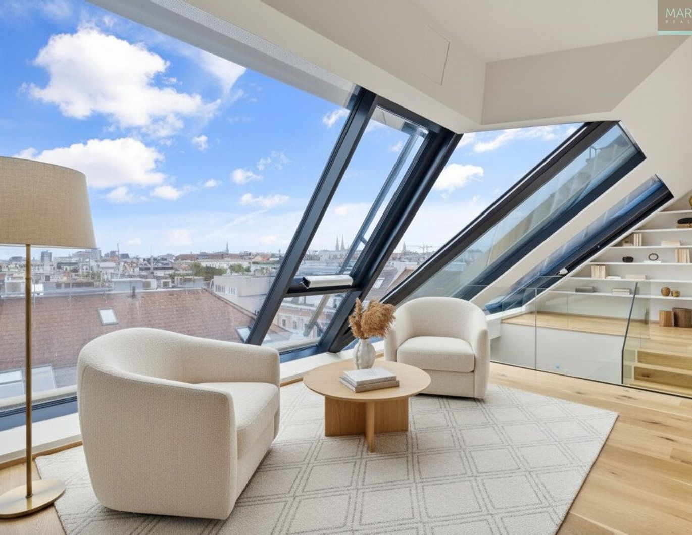 Beeindruckende Penthousewohnung mit wunderschönem Blick und Garage in Stilaltbau