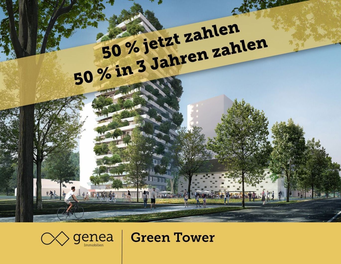 AKTION 50/50 | Gepflegte Grünflächen und beste Infrastruktur | Green Tower | Provisionsfrei