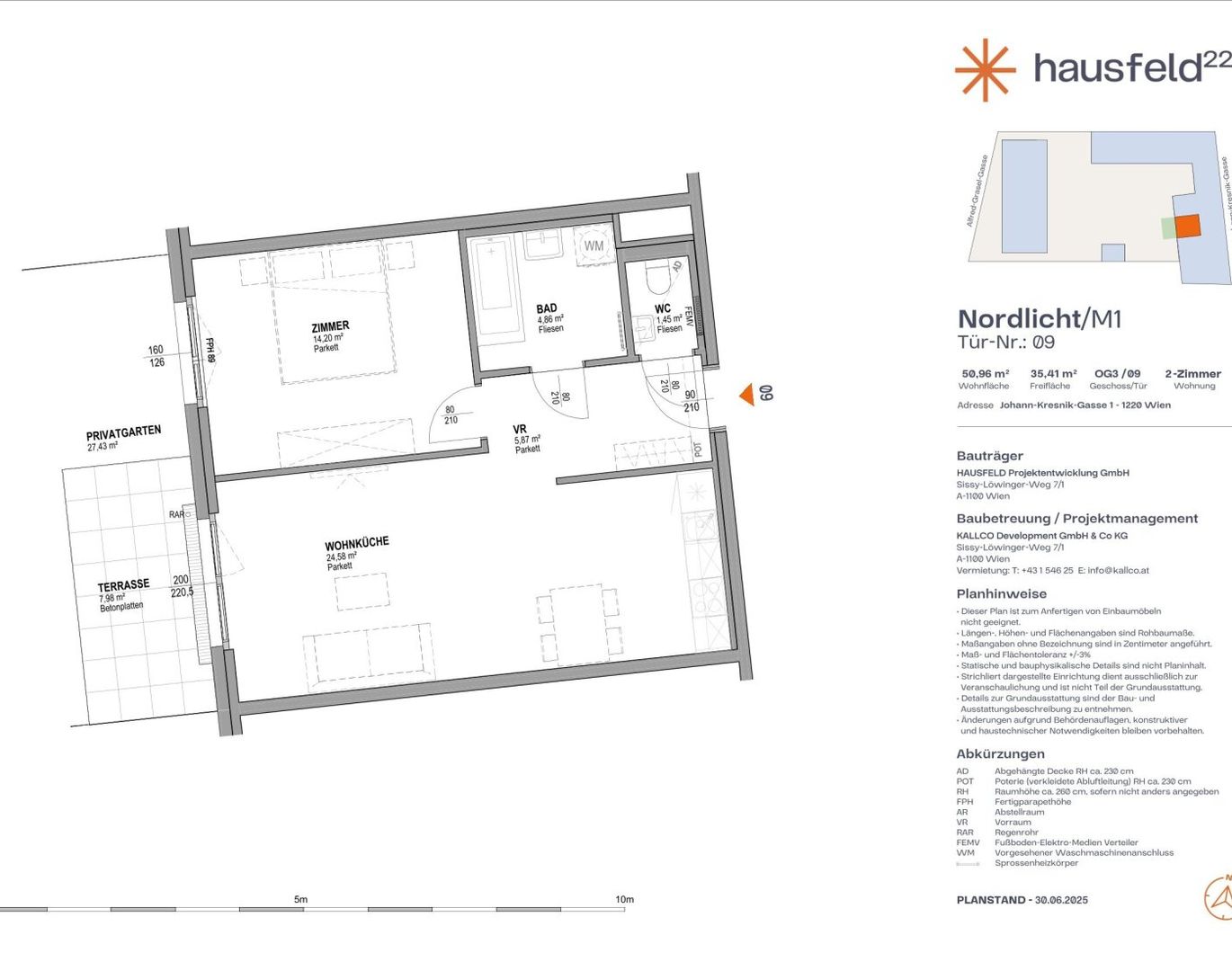 Unbefristete Neubau-Mietwohnung im Oberen Hausfeld | Termin online buchen: www.hausfeld22.at/nordlicht