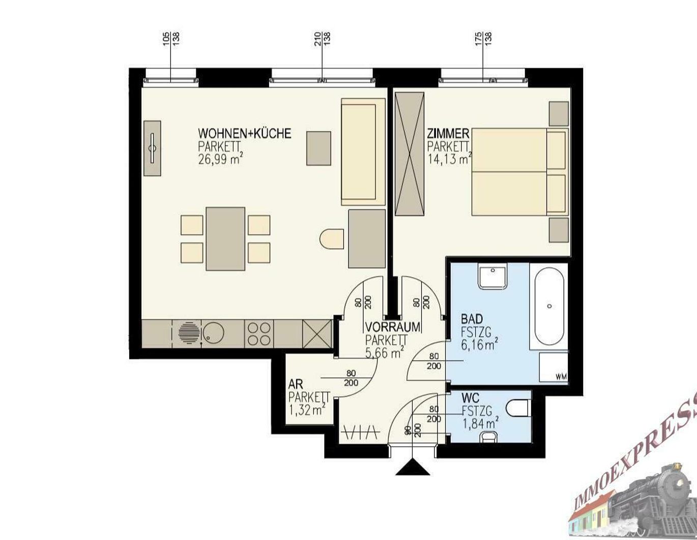 2 Zimmer Wohnung mit Garage vermietet bis 2026