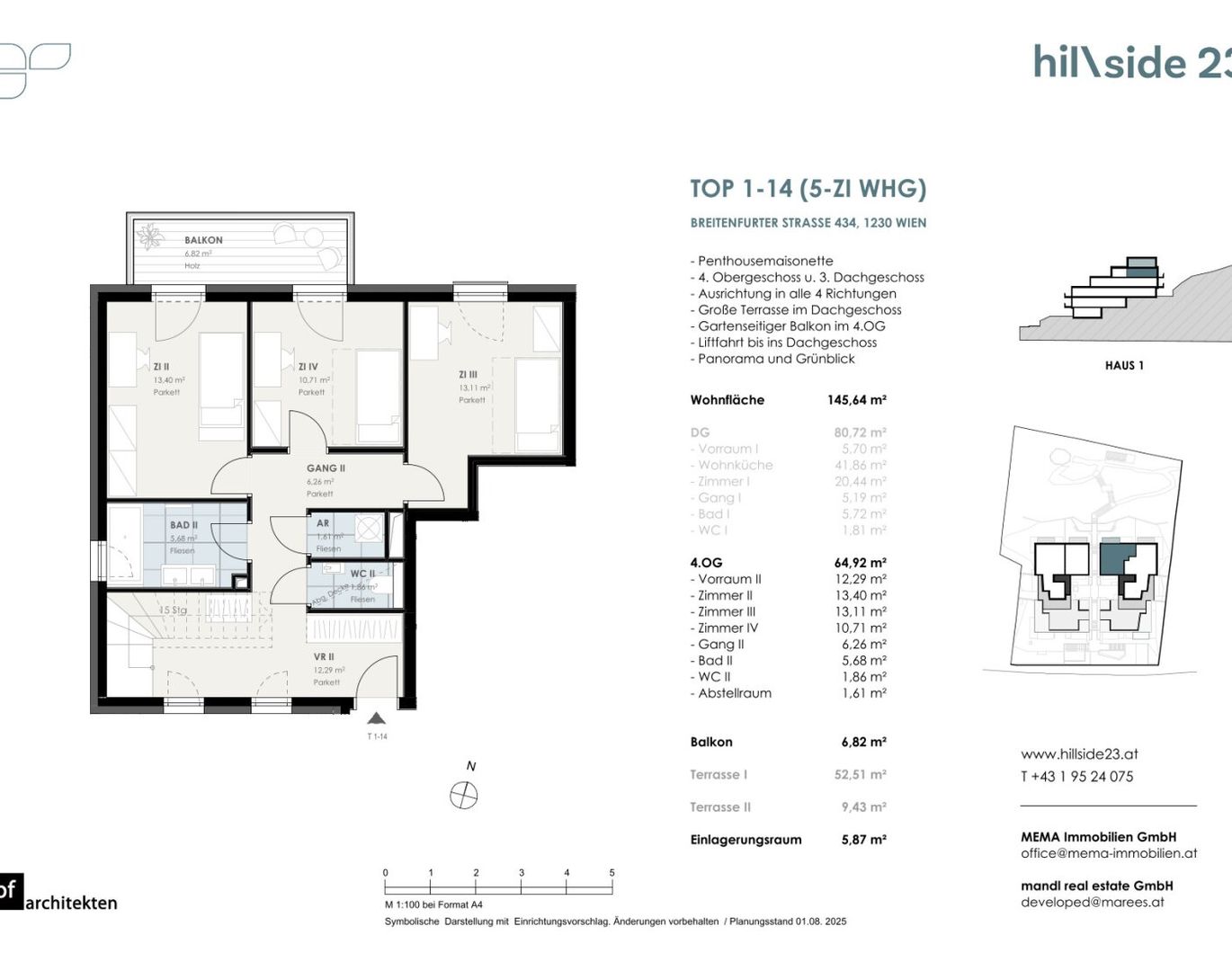 Einzigartige Penthousemaisonette mit 5 Zimmer und grandiöser Dachterrasse zu verkaufen!