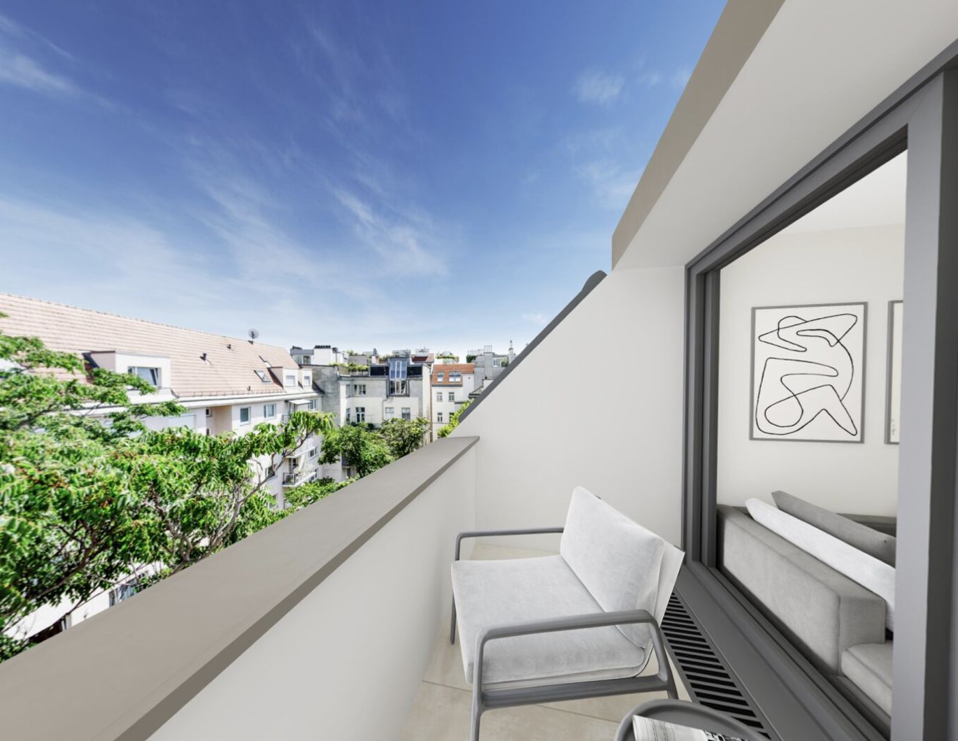 Hundertwasser lässt grüßen | DG-ERSTBEZUG mit TERRASSE | Komplett hofseitig | Ost-Ausrichtung | Für Eigennutzer oder Anleger | JETZT VR-Tour buchen