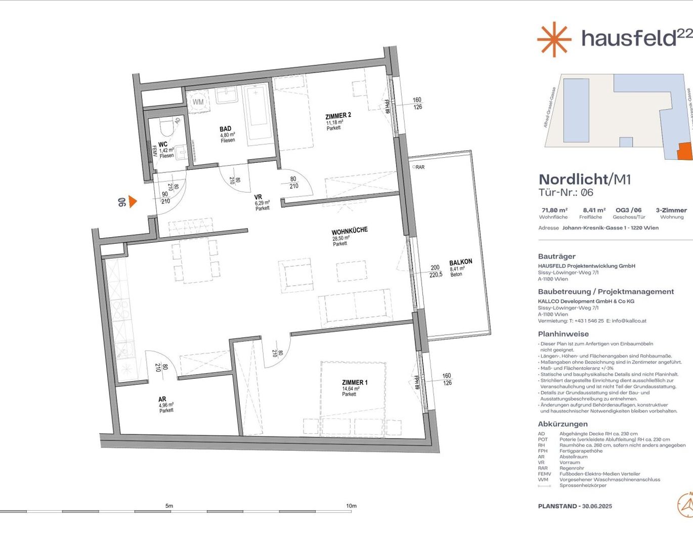 Unbefristete Neubau-Mietwohnung im Oberen Hausfeld | Termin online buchen: www.hausfeld22.at/nordlicht
