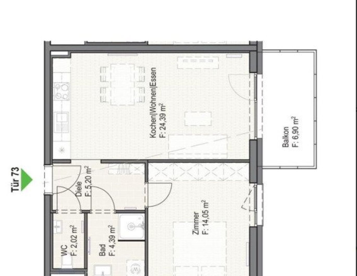 *50 m² moderne Wohnung in Reininghaus mit Balkon & Einbauküche - ab 1.2.26 verfügbar