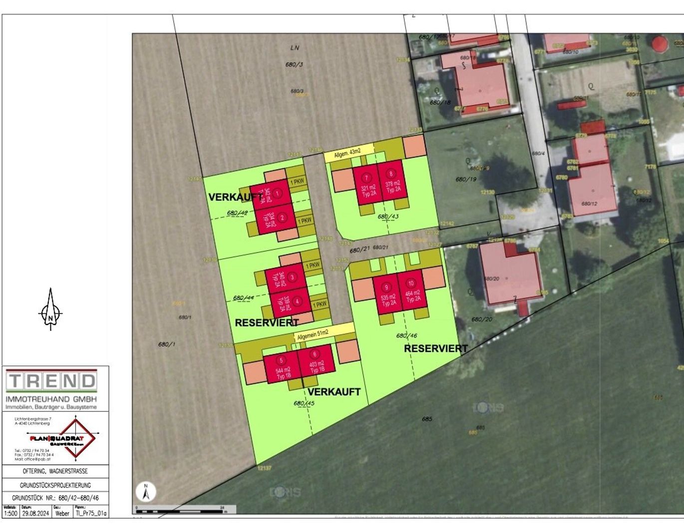 BAUSTART FIXIERT - NOCH 7 EINHEITEN FREI - naturnahes Wohnen im SIEDLUNGSGEBIET in OFTERING - großzügige Gartenflächen ab 342 m² - 10 Einheiten verfügbar - (Förderung möglich) - MUSTERHAUS VORHANDEN