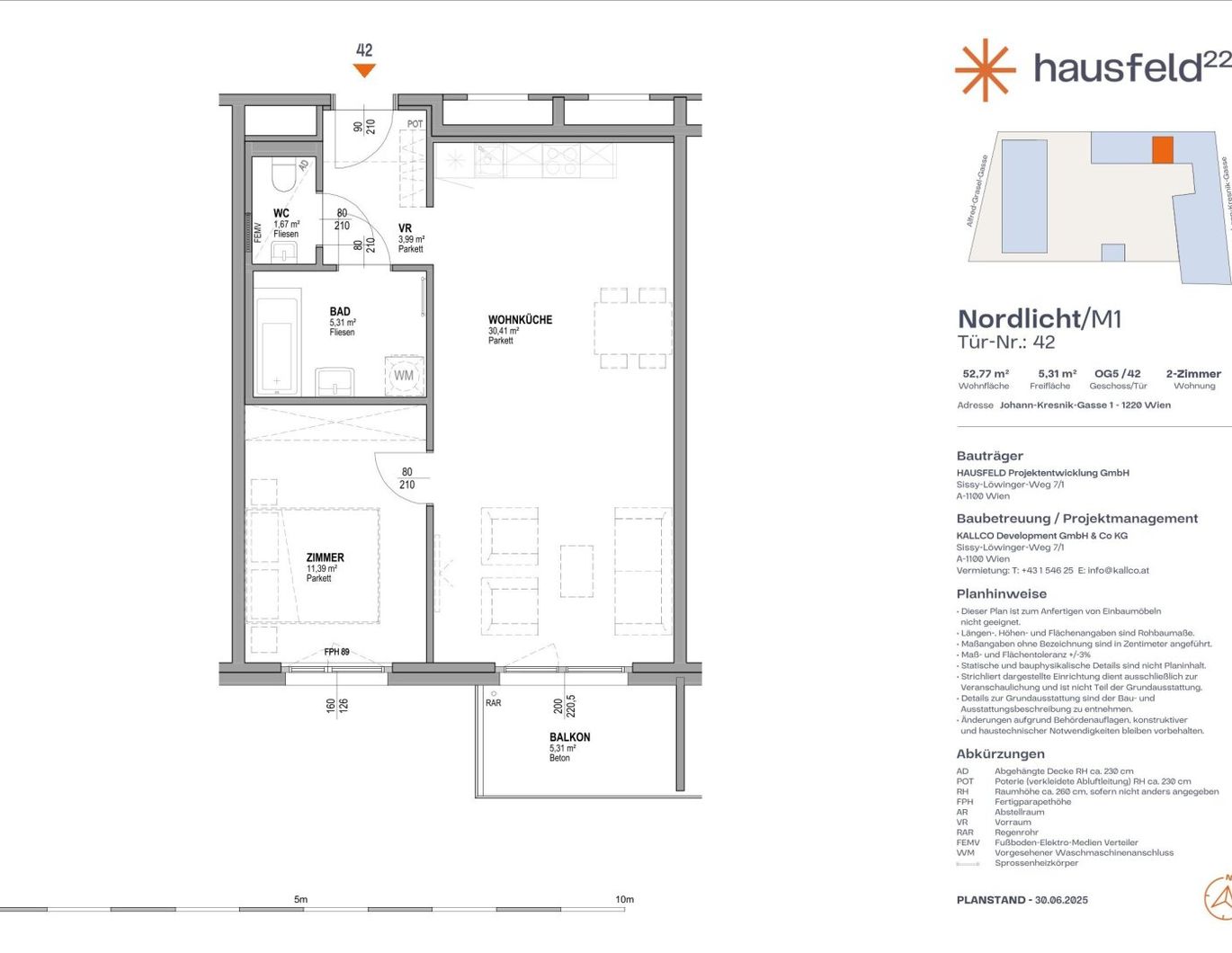 Unbefristete Neubau-Mietwohnung im Oberen Hausfeld | Termin online buchen: www.hausfeld22.at/nordlicht