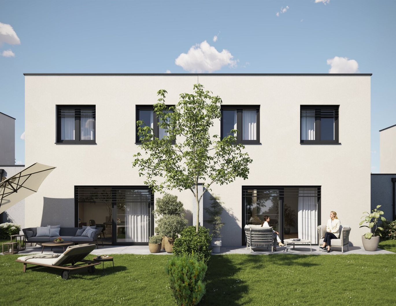 Top 6: Neubau Doppelhaushälfte in Steyr: 5 Zimmer, Terrasse, Eigengarten, Carport, belagsfertig.