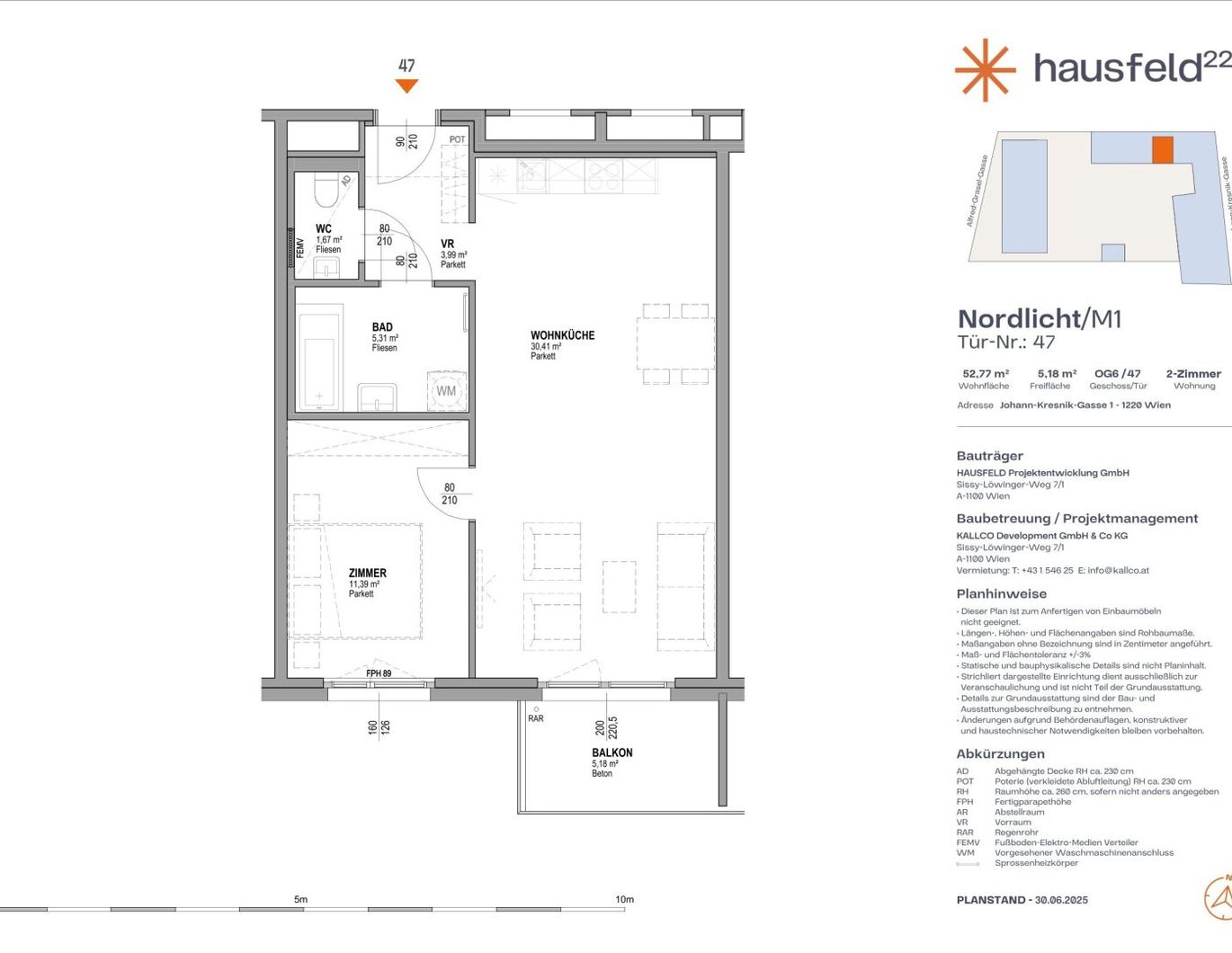 Unbefristete Neubau-Mietwohnung im Oberen Hausfeld | Termin online buchen: www.hausfeld22.at/nordlicht