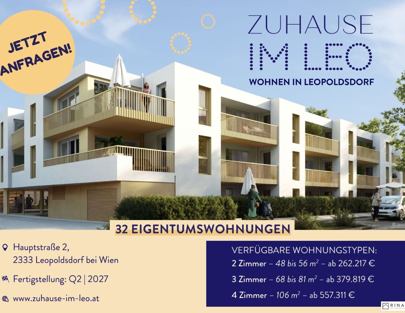 Zuhause IM LEO | Exklusive 2 Zimmer Gartenwohnung mit Terrasse | Tiefgarage im Gebäude | Hauptstraße | Frühjahr 2027 - Top 7
