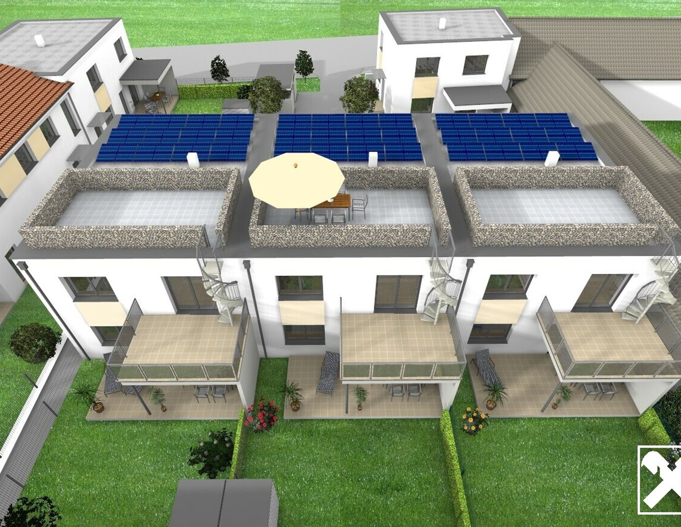 Eckreihenhaus mit Dachterrasse - Wohnhausanlage Rohrbacher Straße - Top 2