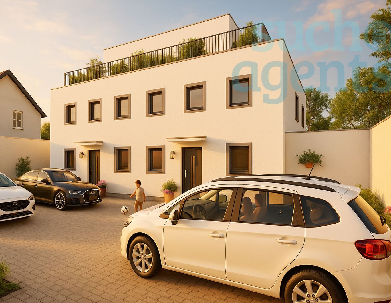 Neubau-Doppelhaushälfte in Massivbauweise inkl. 2 Parkplätzen