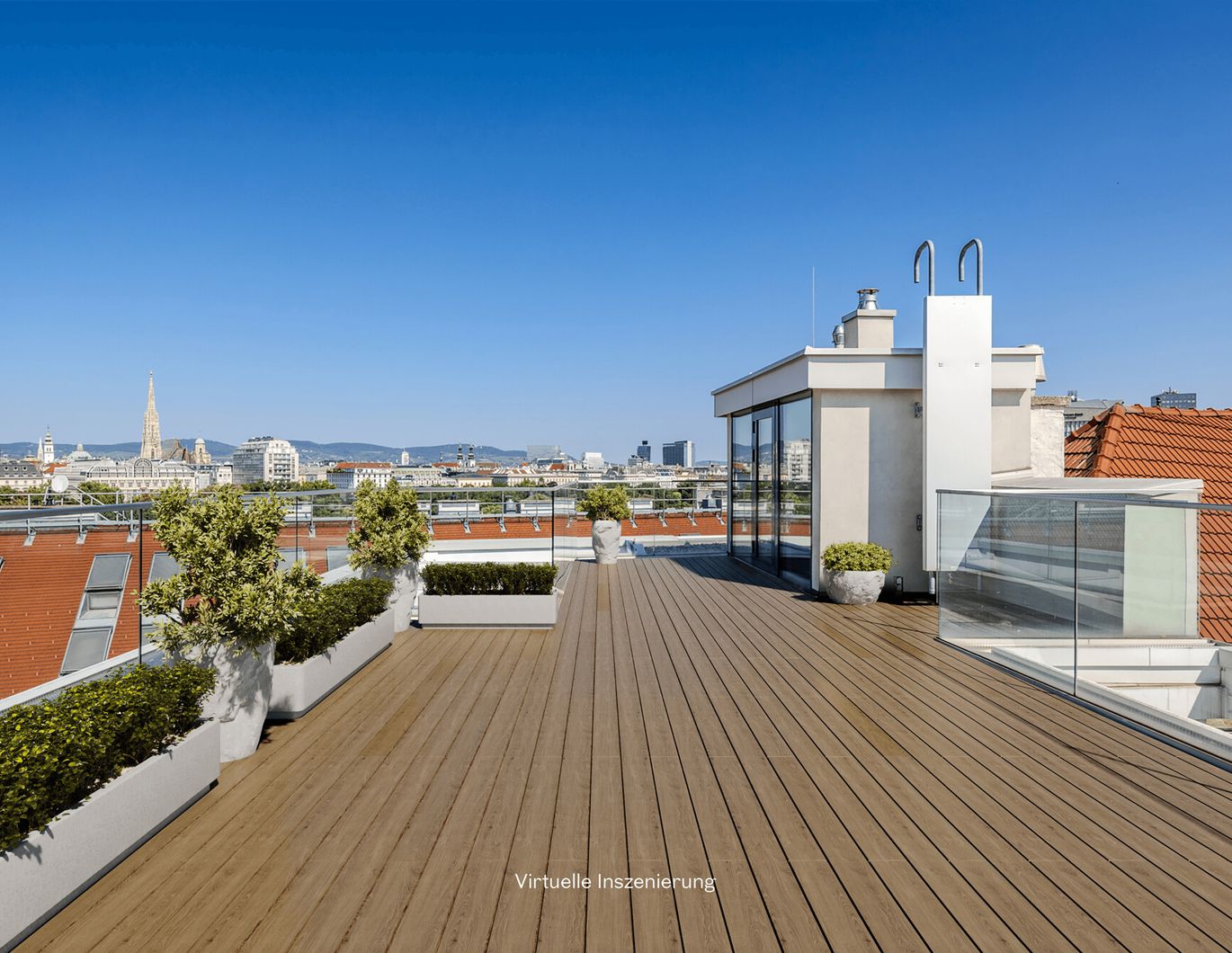 Penthouse mit Blick auf den Stephansdom und großzügigen Freiflächen