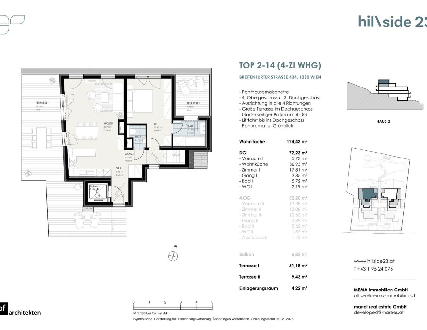 Außergewöhnliche Maisonette mit 4 Zimmer und 2 Dachterrasse zu verkaufen!