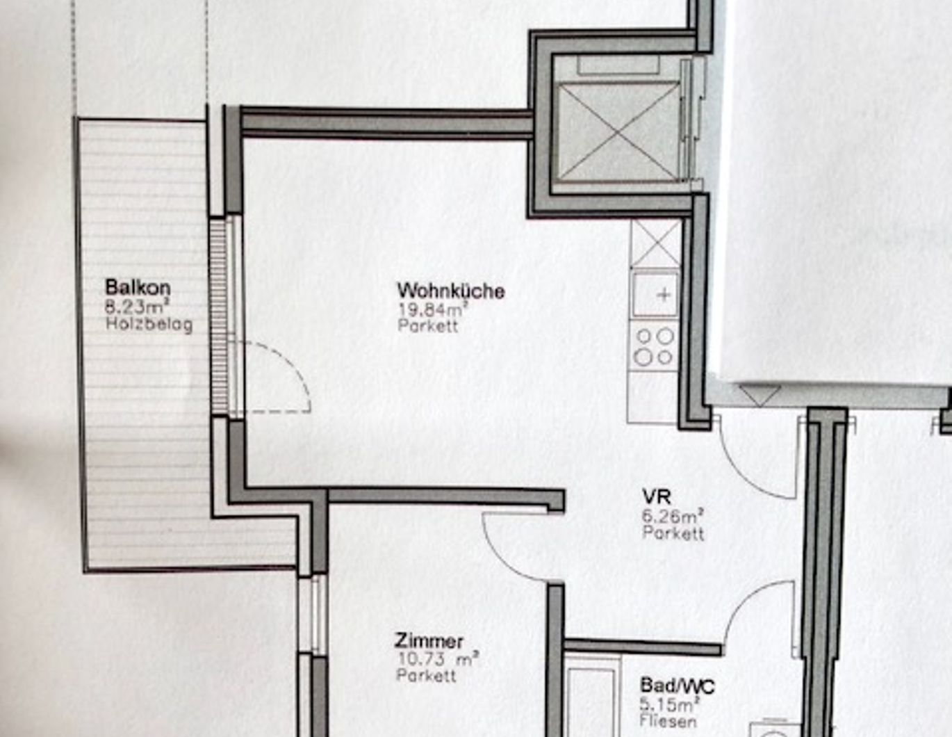 Ruhige und verkehrsgünstige Single- oder Paarwohnung, mit Balkon ins Grüne, zu vermieten