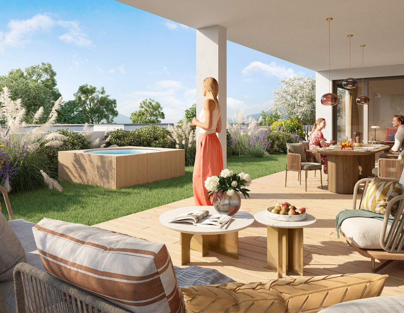 EXKLUSIV: Dachterrassenwohnung mit EIGENGARTEN am Dach- 5 Zimmer!