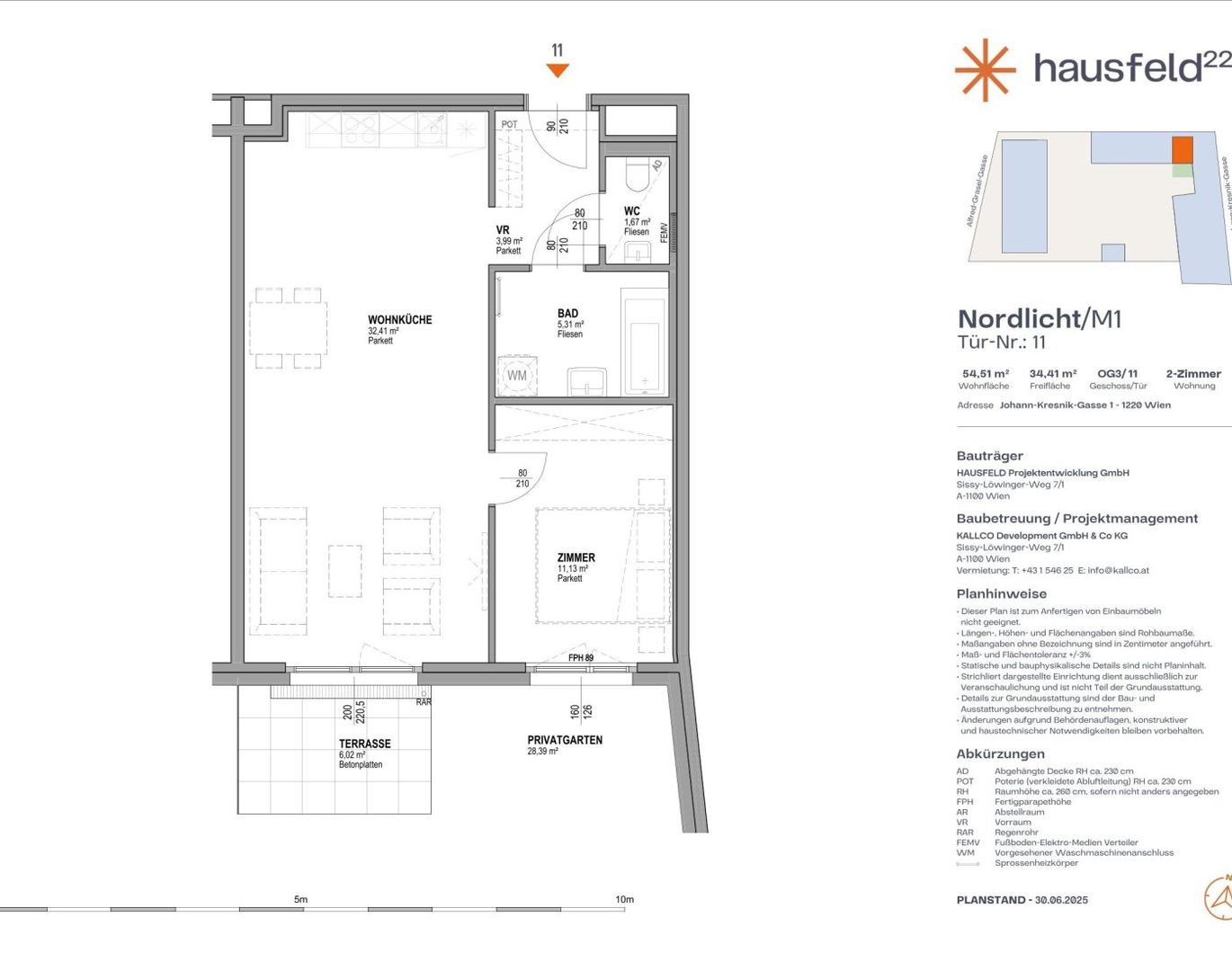 Unbefristete Neubau-Mietwohnung im Oberen Hausfeld | Termin online buchen: www.hausfeld22.at/nordlicht