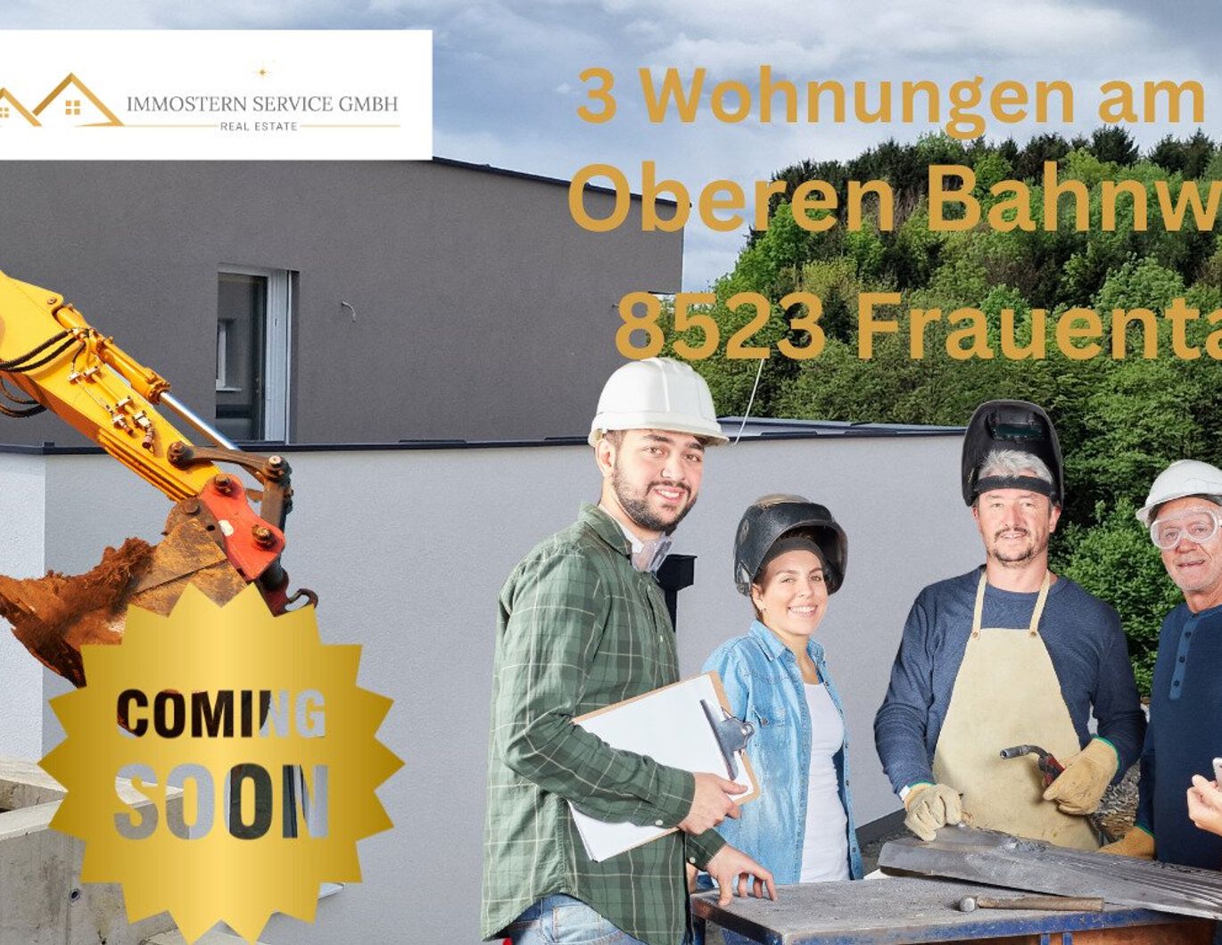 Baustart demnächst-Terrassenwohnung Top 3, in einem Dreierhaus am Oberen Bahnweg 14a in 8523 Frauental! Provisionsfrei