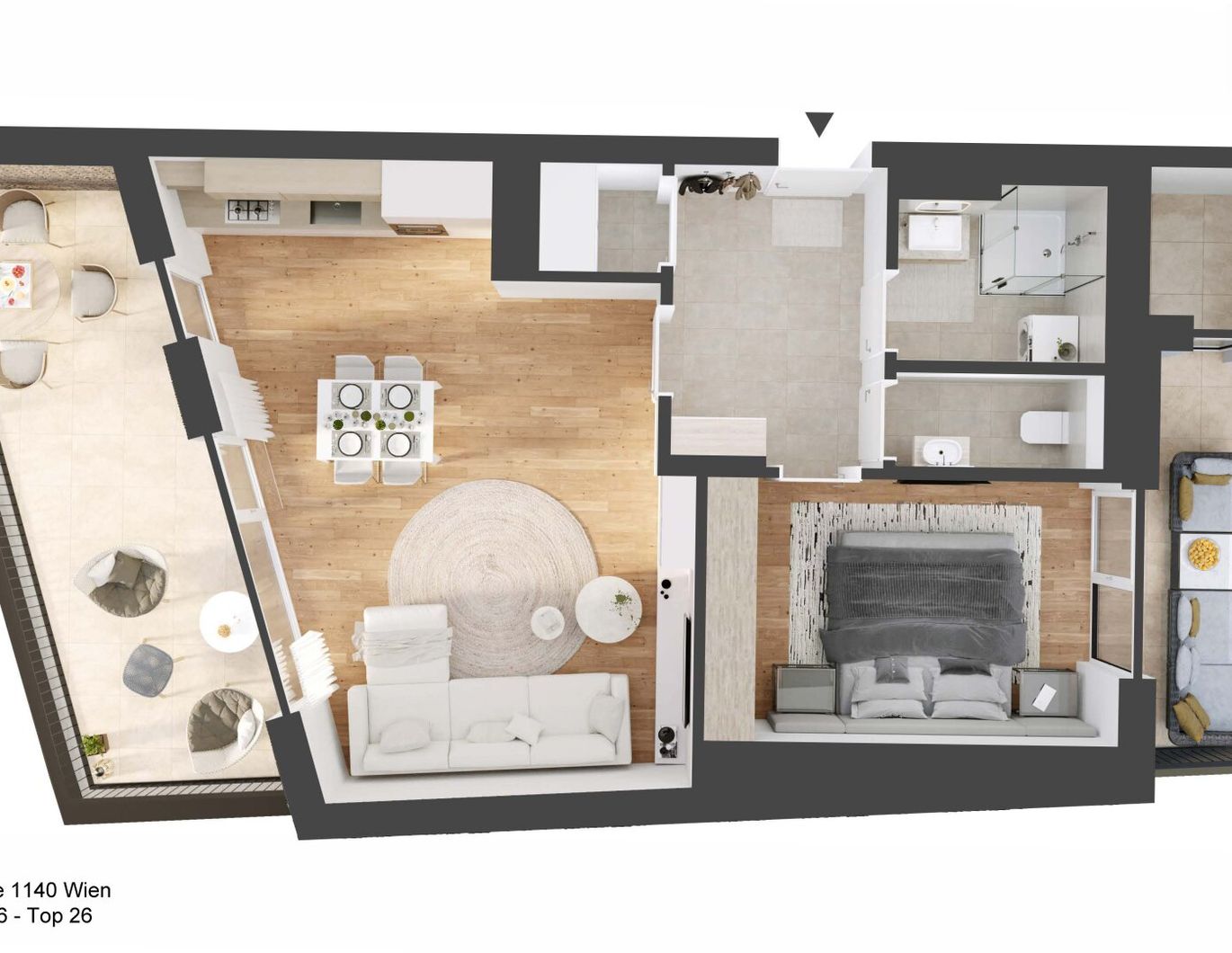 Große 2 Zimmerwohnung mit 2 Terrassen im 14. Bezirk - Top 26