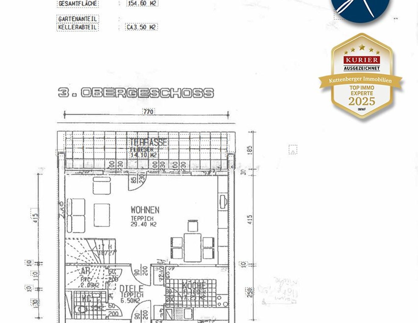 4-Zimmer-Wohnung mit Terrasse und Loggia mit Blick über Krems