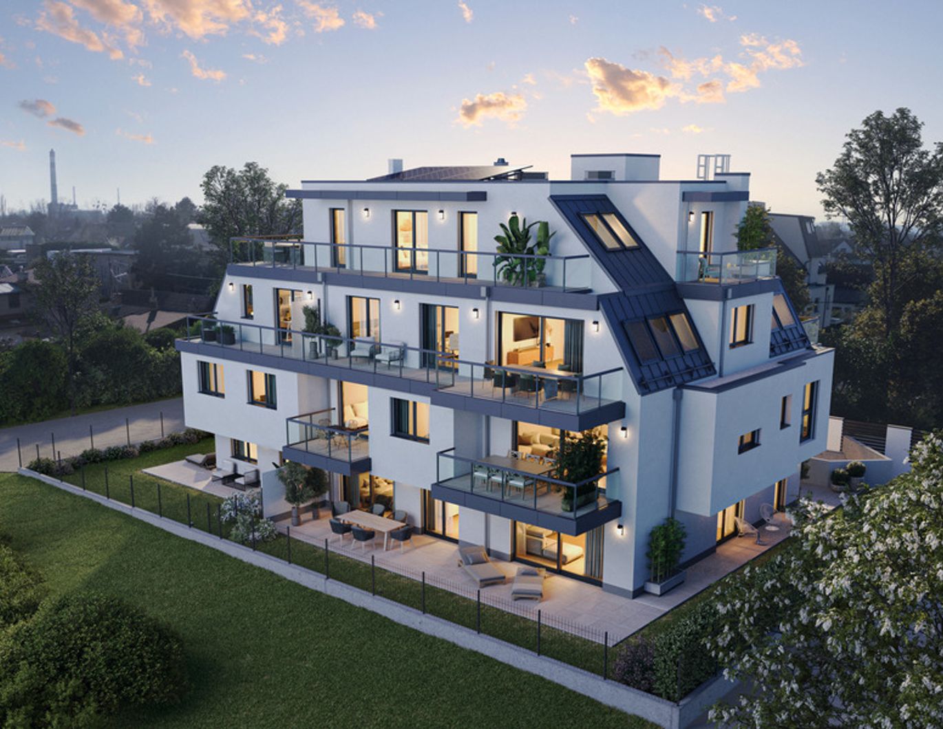 Elegantes 3-Zimmer Penthouse nahe Lobau. 115 m² Wohnglück und 3 Terrassen für beste Aussichten